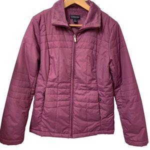 Lands End Lightweight purple Puffer Fleece Lined Jacket Sz S 6-8
